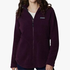 Columbia West Bend Full Zip Fleece Teddy Jacket in Plum Purple Women’s Medium